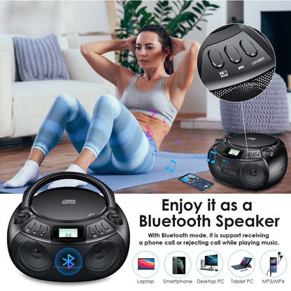 Gueray Portable CD Player Boombox with Bluetooth