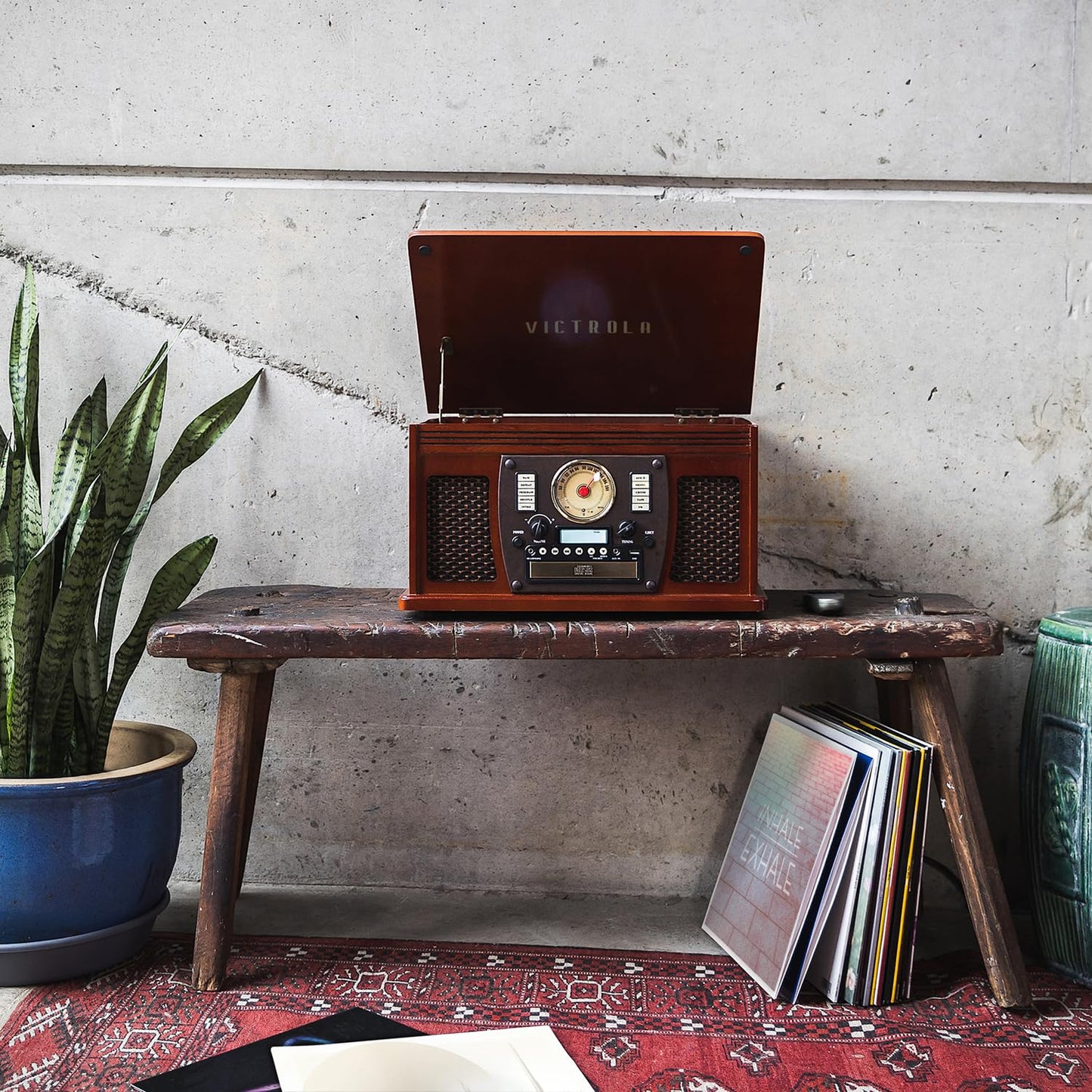 Victrola 8-in-1 Bluetooth Record Player Center