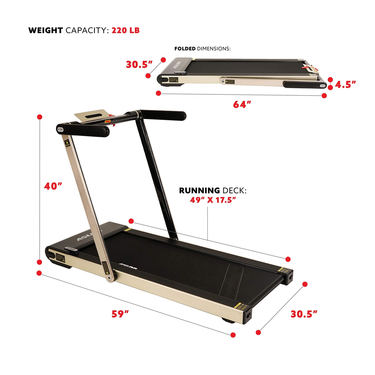 Sunny Health Space Saving Motorized Treadmill