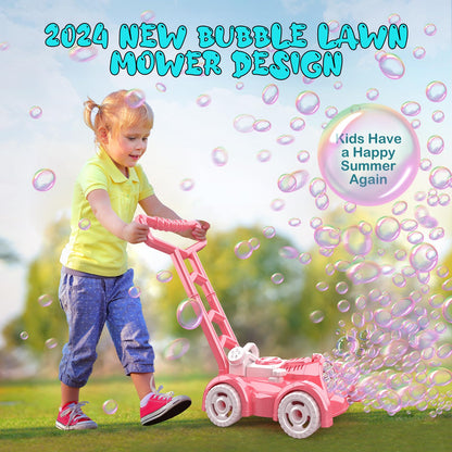Bubble Lawn Mower Toy for Toddlers - Pink