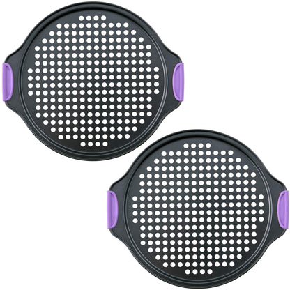 13-Inch Non-Stick Pizza Pan Set with Handles
