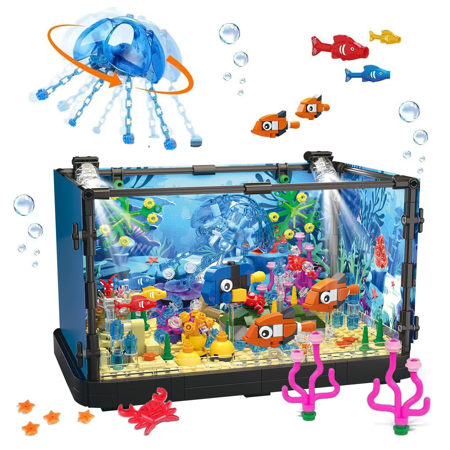 725 Pcs Aquarium Building Set for Kids & Adults