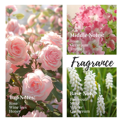 ROUCAS BLANC Perfume Grade Reed Diffuser with Real Flowers, Rose Honey Scented Diffuser with Sticks, Room Decor & Bathroom Decor, Aromatherapy Home Fragrance Diffuser Non-Toxic Gift Set(Rose Rétro)