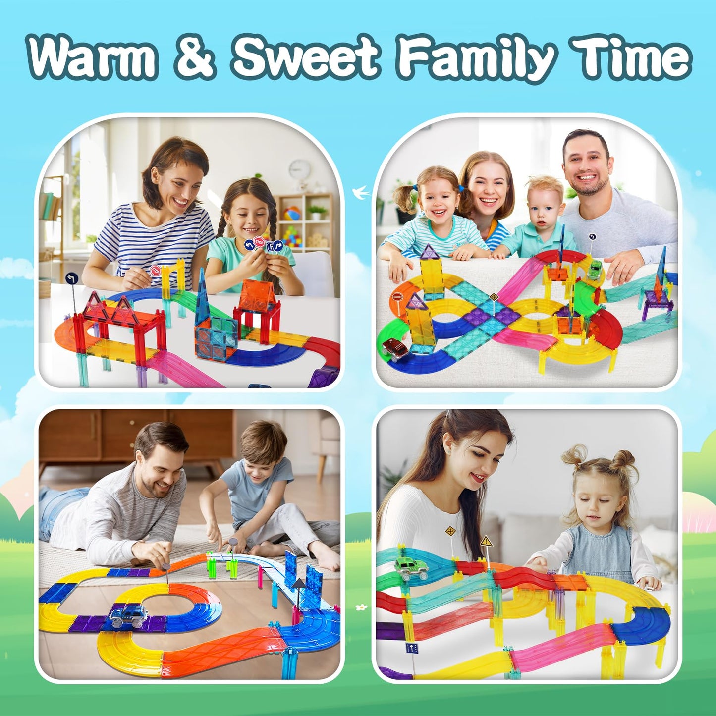 Magnetic Race Track Building Toy for Kids