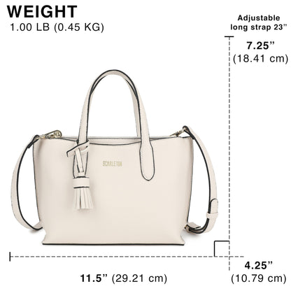 Scarleton Small Shoulder Bag for Women, Purses for Women, Handbags for Women, Work Tote Bag for Women, H2152 (Off White)