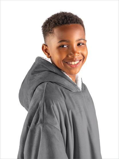 Bare Home Kids Wearable Fleece Blanket Hoodie