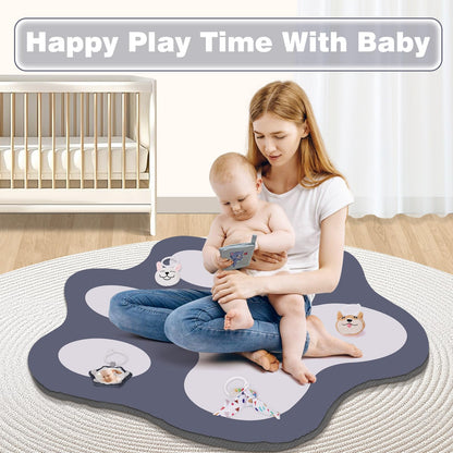 Oversized Cat-Shaped Baby Play Mat with Toys