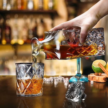 Whiskey Decanter Set with 4 Glasses Gift Box