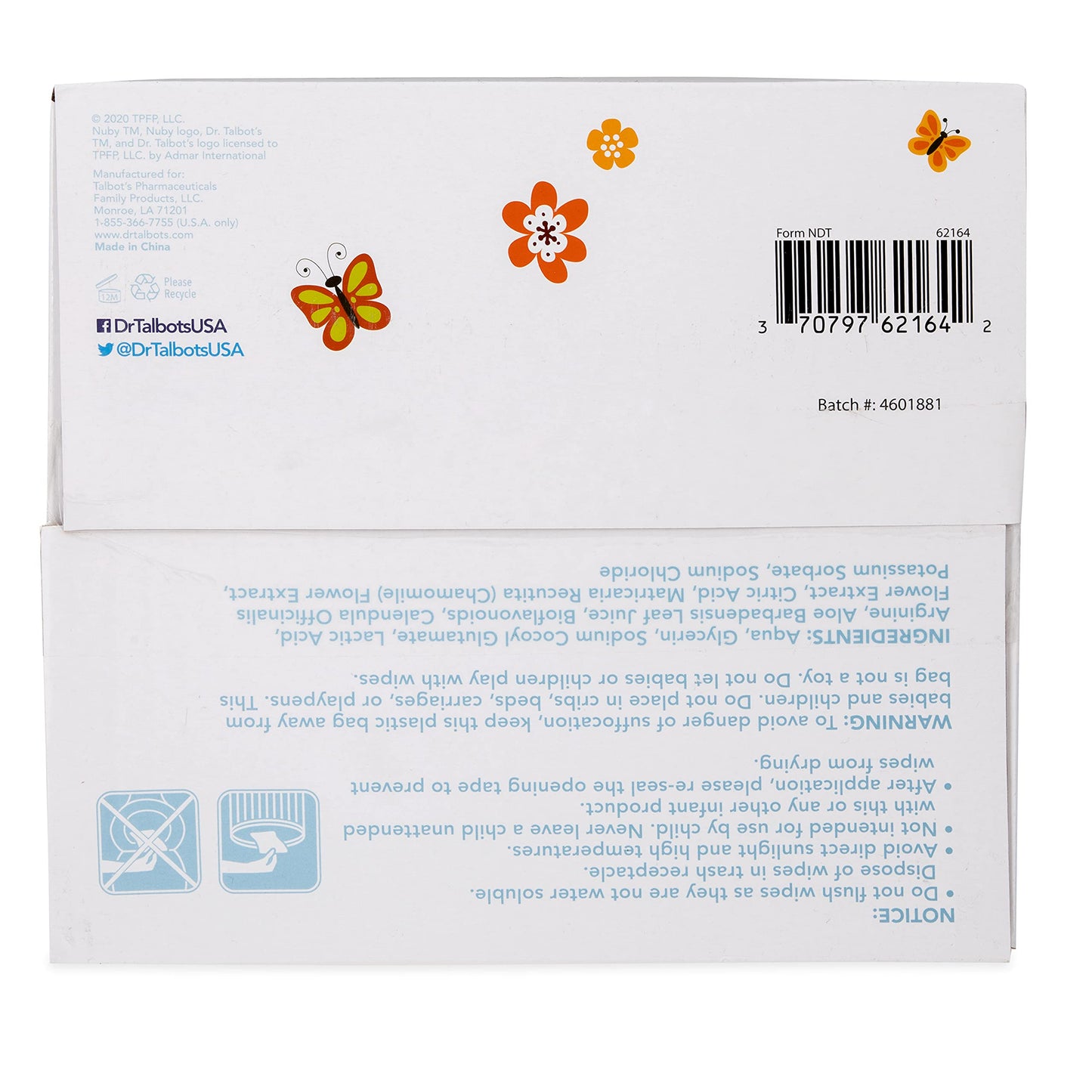 Nuby Chamomile Aloe Baby Wipes, 512 Count