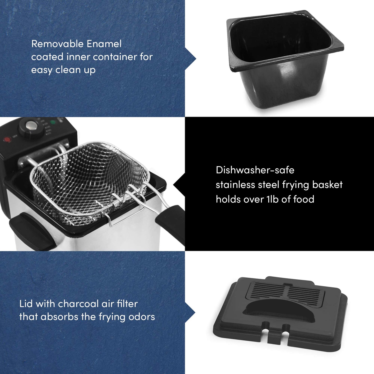 1.6 Quart Elite Gourmet Electric Deep Fryer