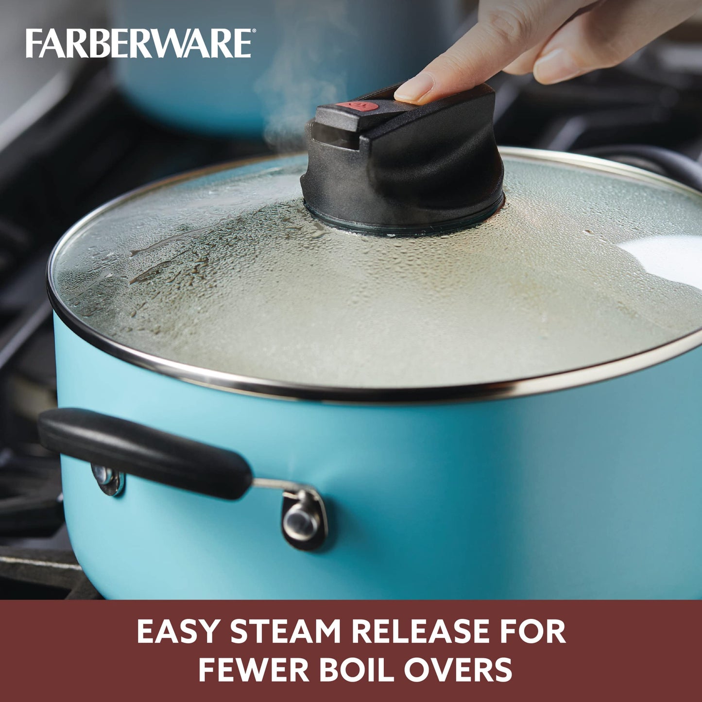 Farberware 14-Piece Nonstick Cookware Set, Aqua