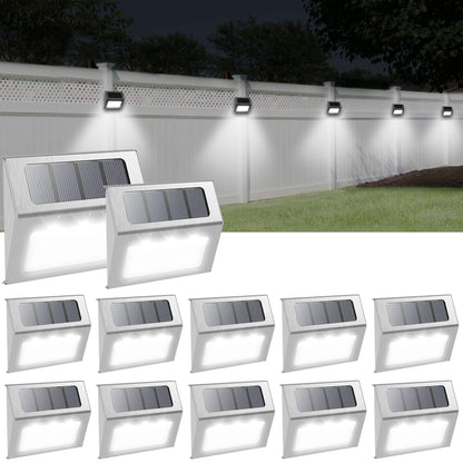 Otdair Solar Lights for Outside, 12 Pack Solar Deck Lights Outdoor, Waterproof Fence Solar Lights for Fence, Patio, Garden, Pathway, Cold White