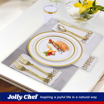 700 Count JOLLY CHEF Disposable Dinnerware Set