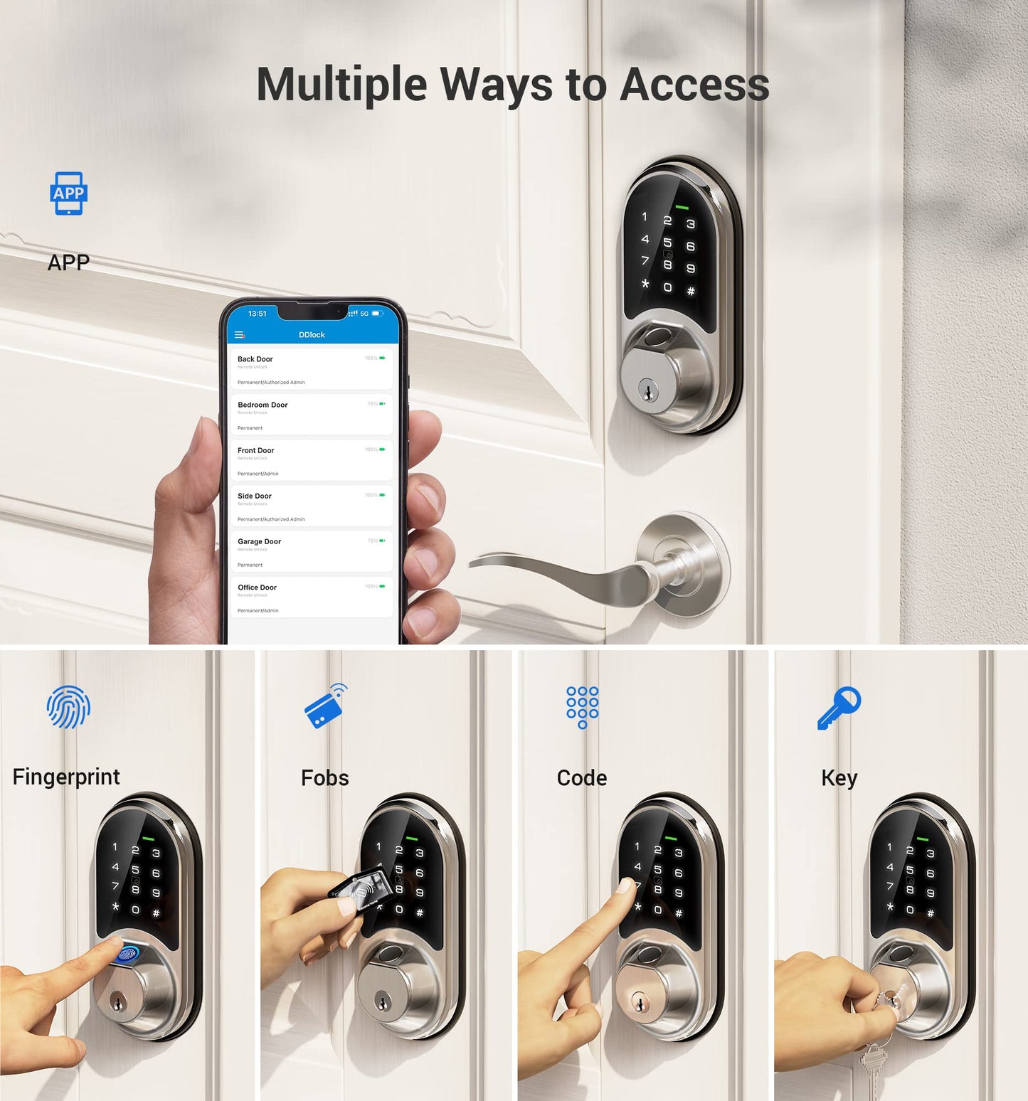 Smart Lock Veise Fingerprint Keyless Entry Deadbolt
