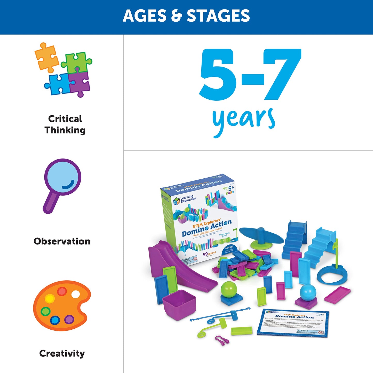 Learning Resources STEM Domino Action Set for Kids