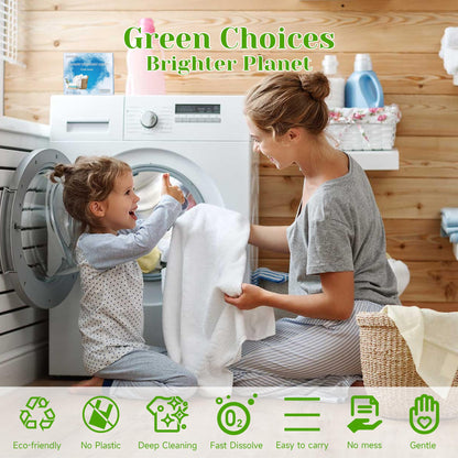 Laundry Detergent Sheets - Laundry Sheets Detergent Eco-friendly No Plastic Recyclable Packaging,Washing Detergent Soap Strips for Home Dorm Travel Camping (L, 32 Load)