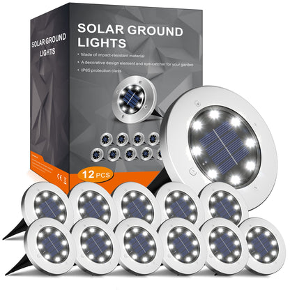 INCX 12-Pack Solar Outdoor Lights, Waterproof