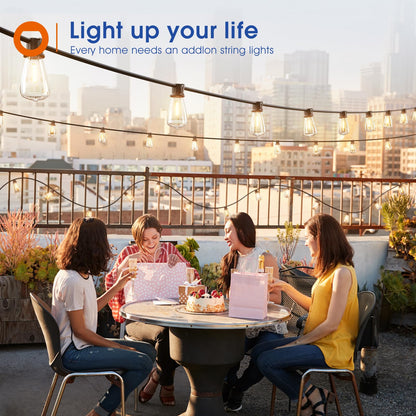 LED Outdoor String Lights with Replaceable Bulbs