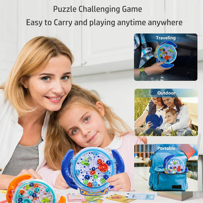conulog Puzzles for Kids, 3D Gravity Maze Puzzle Game Handheld Brain Teaser Fidget Toy Memory Sequential Maze Ball Puzzle Toys Travel Toys Gift for Boys Girls Ages 3 and up-Blue