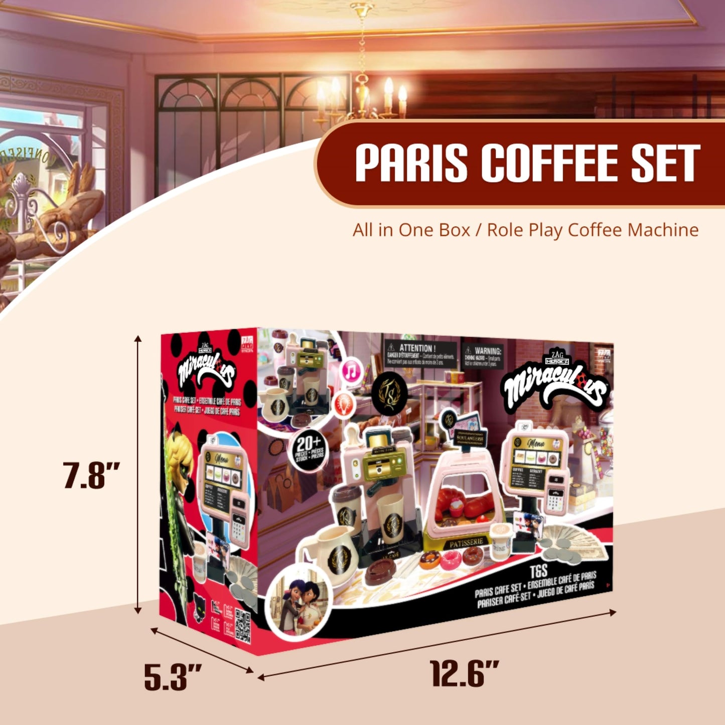 Miraculous Ladybug Cafe Play Set with Cash Register