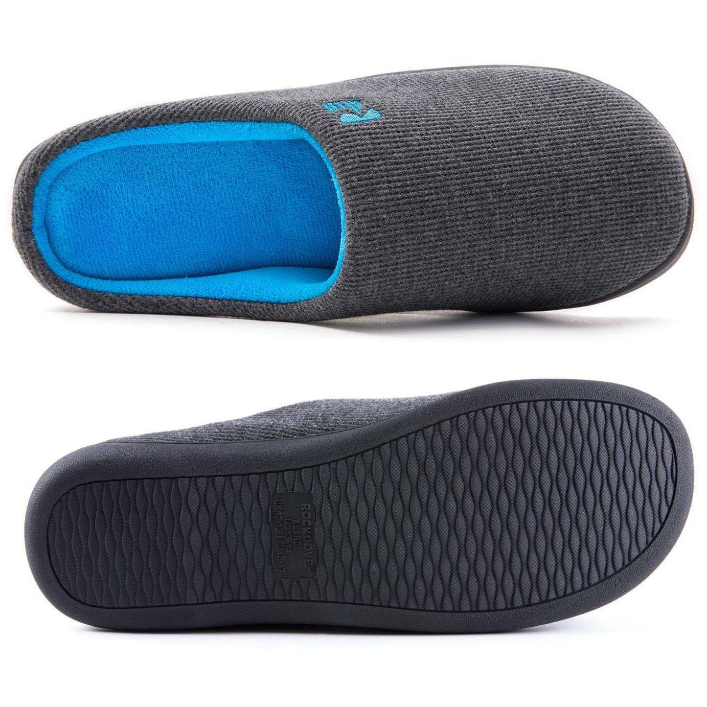 RockDove Men's Memory Foam Slippers, Size 9-10