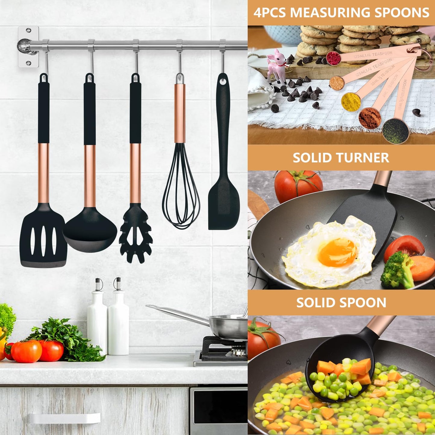 17-Piece Heat Resistant Silicone Utensils Set