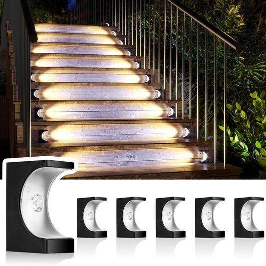 JSOT Solar Outdoor Step Lights - 6 Pack