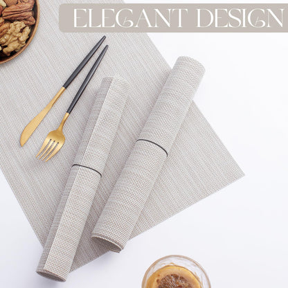Set of 4 Woven Heat Resistant Placemats