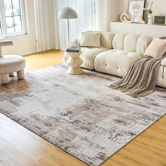 5x7 Modern Abstract Area Rug - Low-Pile, Washable