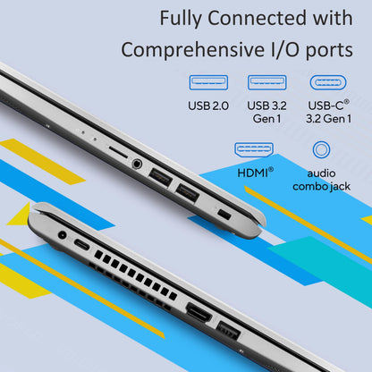 ASUS Vivobook 15.6” FHD Laptop, AMD Ryzen 3 3250U, 8GB RAM, 128GB SSD, Windows 11 Home, Transparent Silver, M515DA-WS33