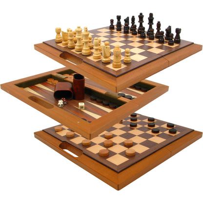 3-in-1 Chess, Backgammon, Checkers Travel Set