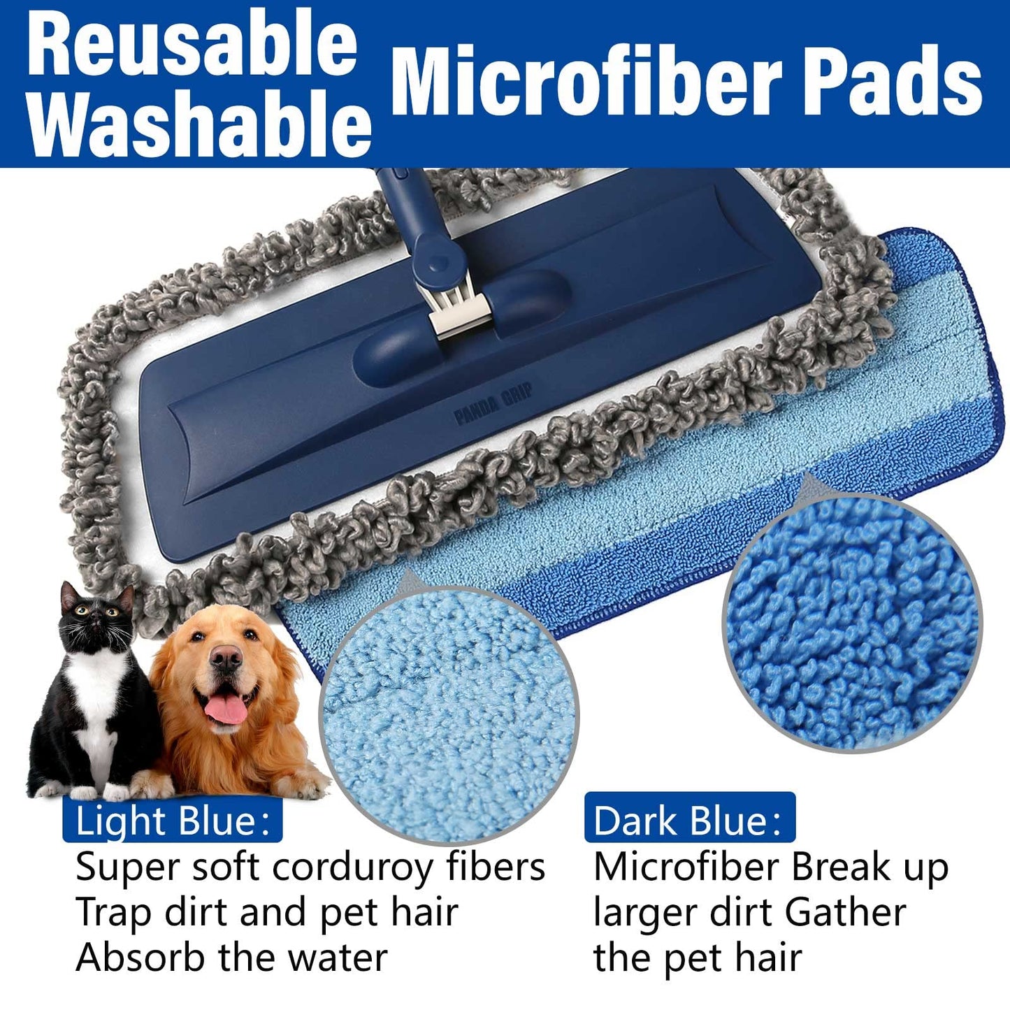 Mops for Floor Cleaning Wet Spray Mop with Refillable Spray Bottle and 3 Washable Microfiber Pads Home or Commercial Use Dry Wet Flat Mop for Hardwood Laminate Wood Ceramic, Purple