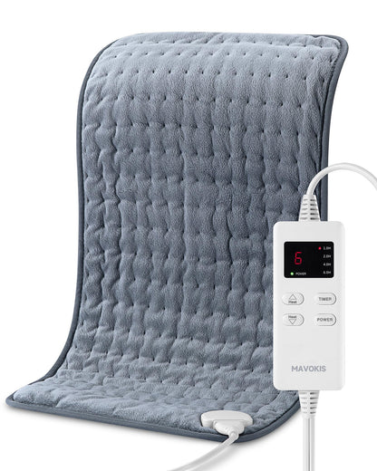 Heating Pad for Back Pain Relief, MAVOKIS Heating Pads for Cramps with Auto Shut Off Large, 6 Heat Settings Electric Heat Pad for Neck and Shoulder, 12" x 24", Moist Heat Option, Super Soft