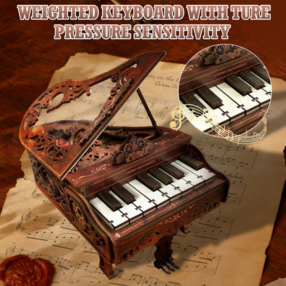 3D Wooden Piano Puzzle Model Kit for Adults