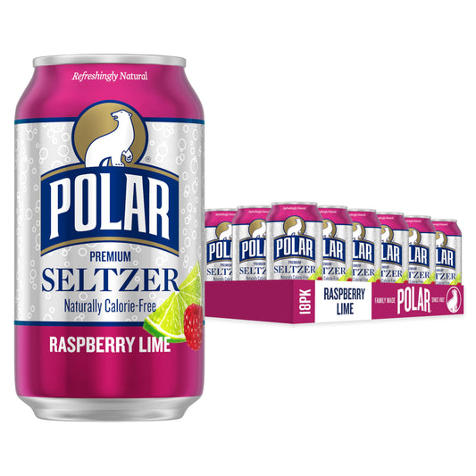 18-Pack Polar Raspberry Lime Seltzer Cans