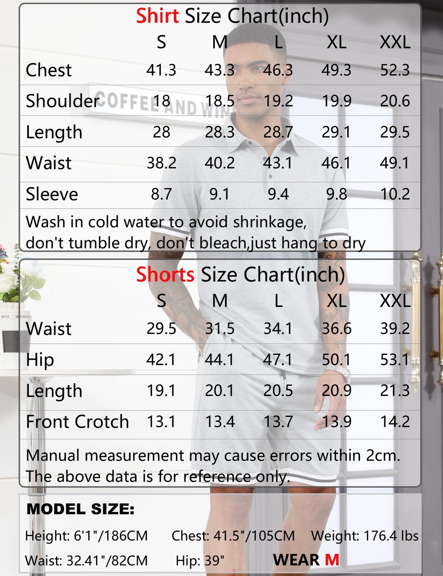LecGee Men's Polo Shirt and Shorts Set