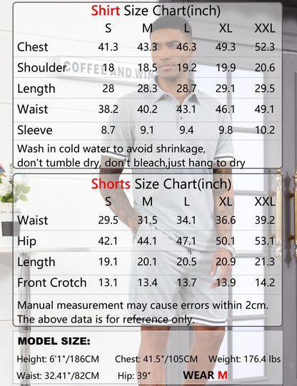 LecGee Men's Polo Shirt and Shorts Set