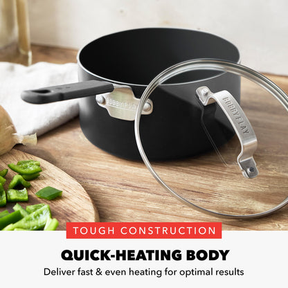 GreenPan 2.53QT Nonstick Saucepan with Lid