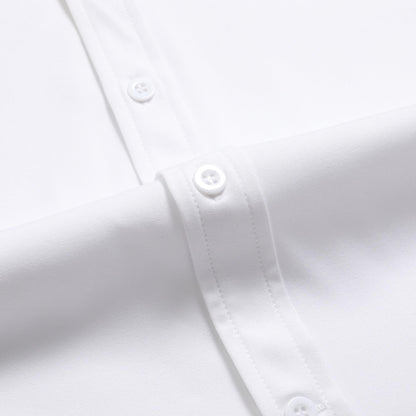 Simmashah Men's Wrinkle-Free Dress Shirt, White XL-Tall