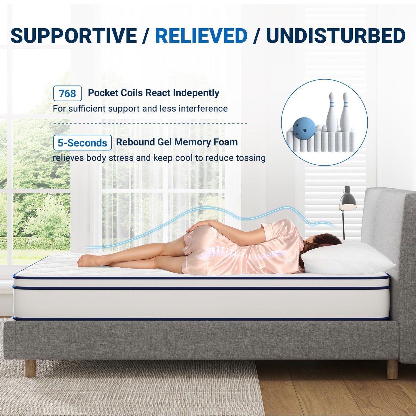 Avenco Full Mattress, 10 Inch Full Size Hybrid Mattress with Individual Pocket Spring for Support, Memory Foam for Pressure Relief, Medium Firm Full Bed Mattresses in The Box, CertiPUR-US Certified