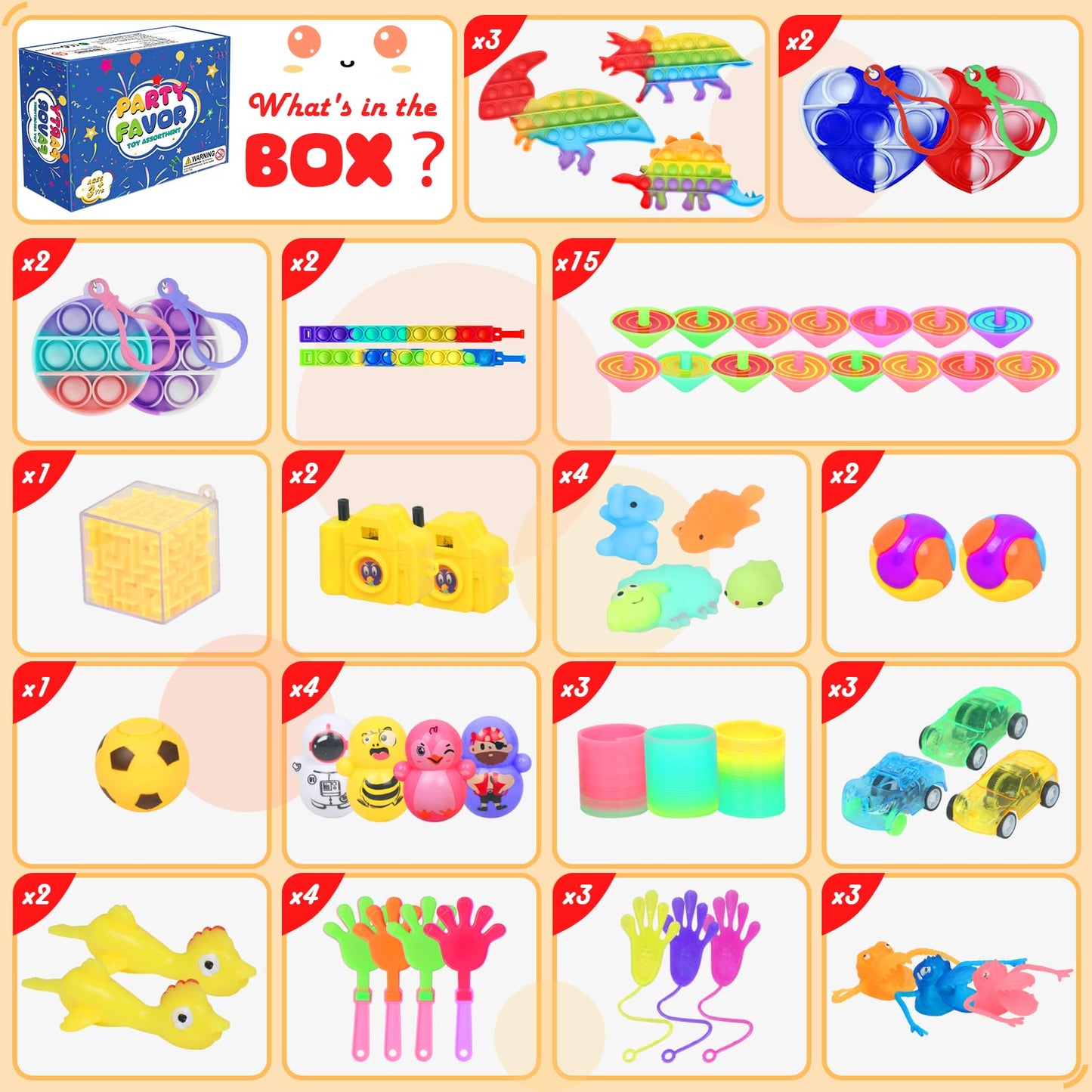 Erotodo 402 PCS Party Favors for Kids, Fidget Toys Pack, Goodie Bag Stuffers, Carnival Prizes, Pinata Filler, Treasure Box Toys for Classroom Rewards