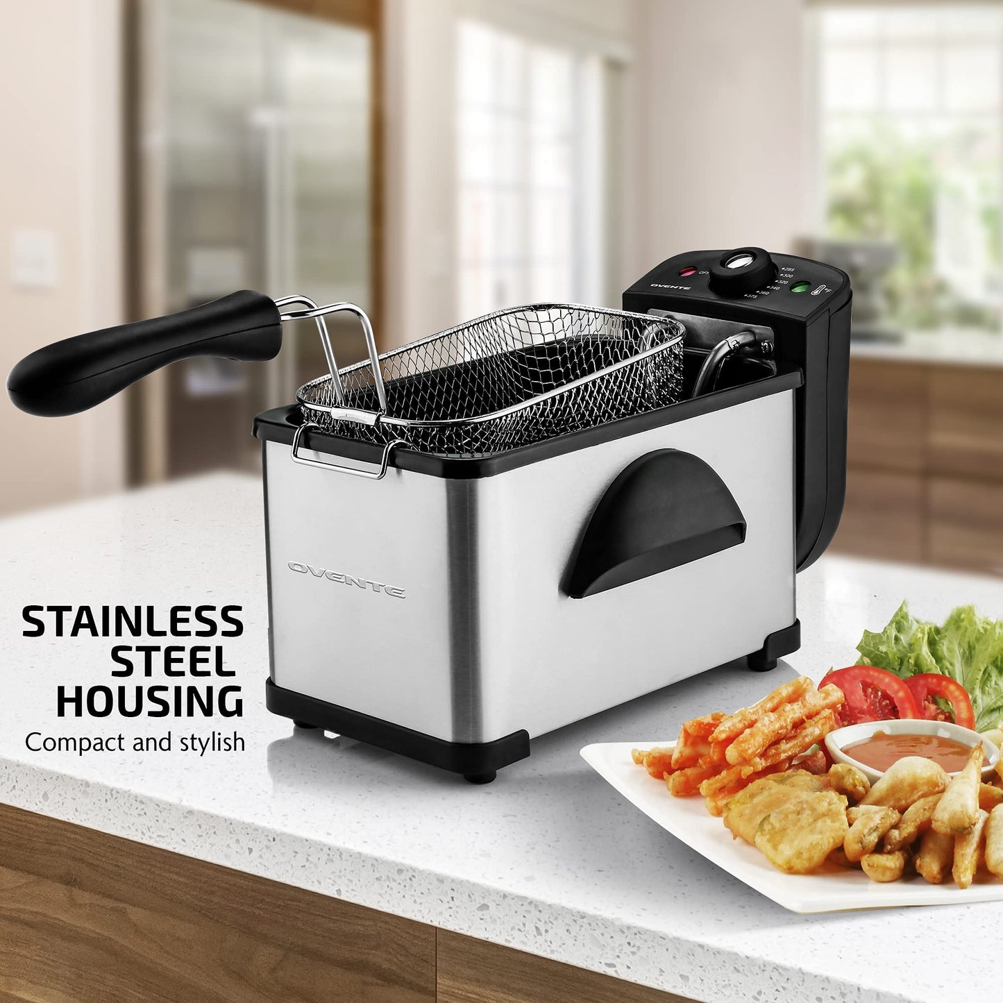 OVENTE 2L Electric Deep Fryer with Filter