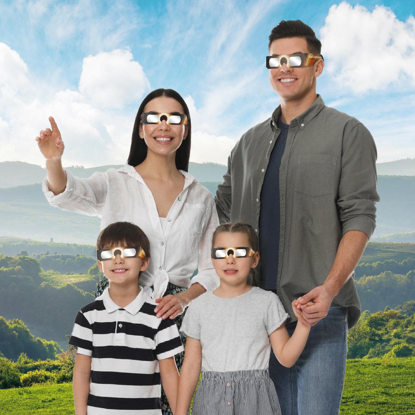 QONBINK Solar Eclipse Glasses Approved 2024, CE and ISO Certified Solar Eclipse Observation Glasses, Safe Shades (12 Pack)