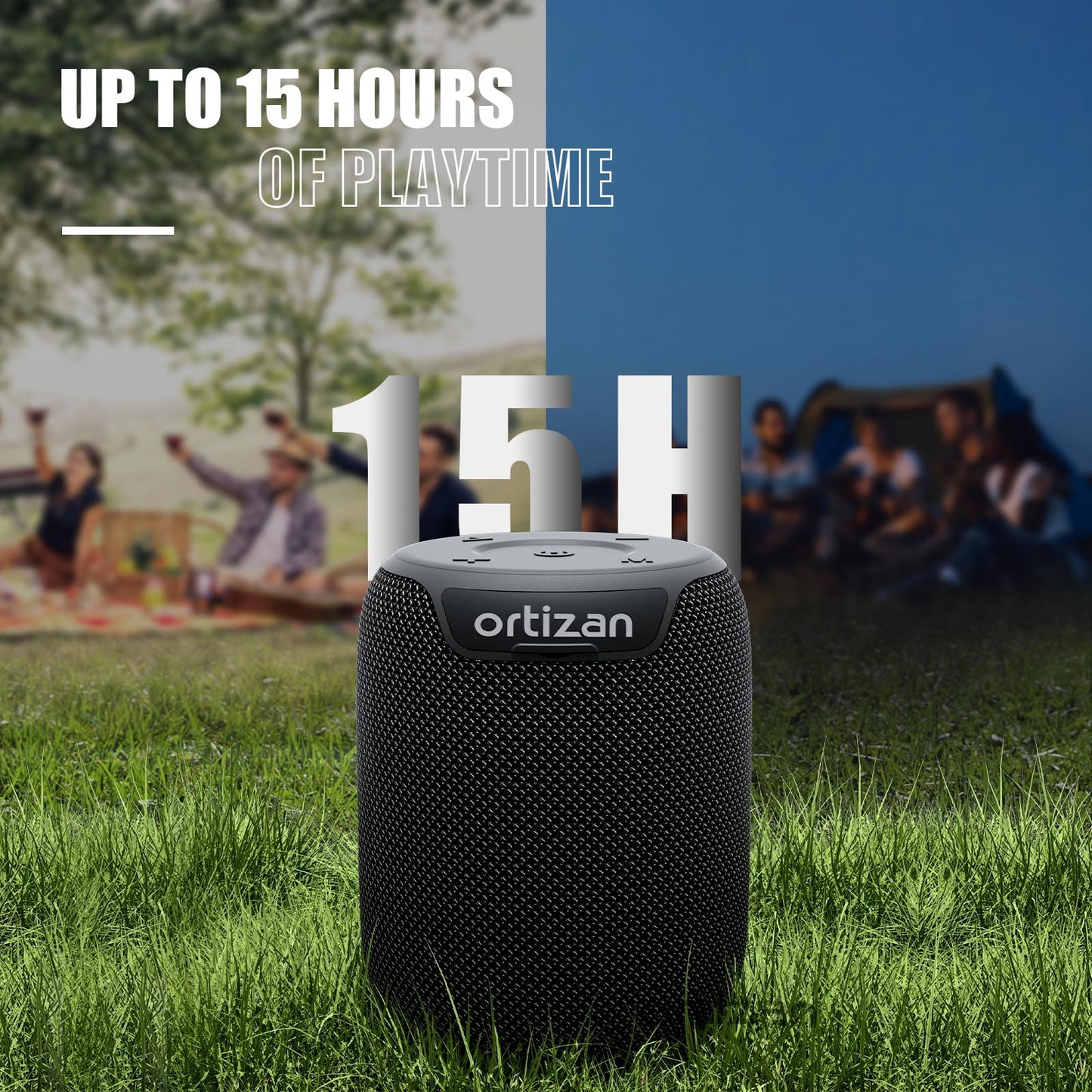 Ortizan Waterproof Bluetooth Speaker with 15H Playtime