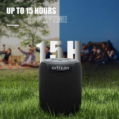 Ortizan Waterproof Bluetooth Speaker with 15H Playtime