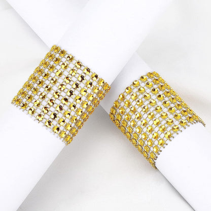 SHAFA IMPEX Rhinestone Napkin Rings, Gold Napkin Rings Set 100 Buckles for Table Decorations, Wedding, Dinner,Party (Gold, Set 100)