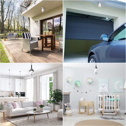 GALAYOU 360 Light Bulb Security Camera - Light Socket Wireless Camera for Home Security Recording Indoor&Outdoor, WiFi Video Surveillance with 2K Resolution, Motion Tracking,Works with Alexa, 2.4Ghz