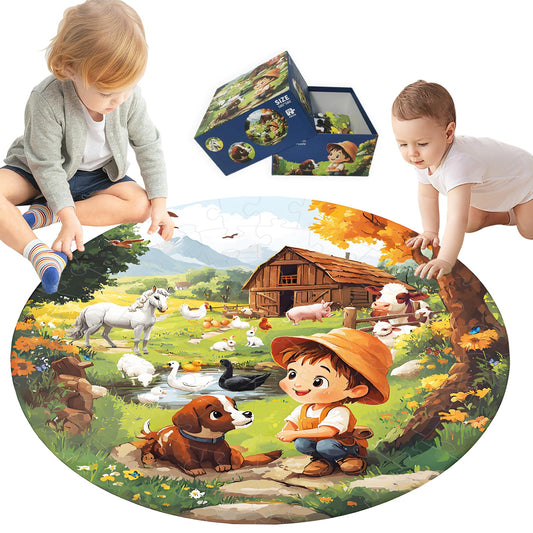 70-Piece Farm Floor Puzzle for Kids Ages 3-8