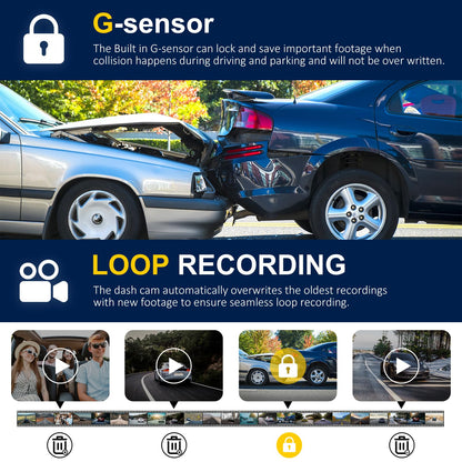 3-Channel Dash Cam with Night Vision