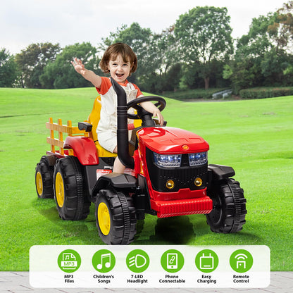 ACONEE Kids Remote Control Electric Tractor 12V